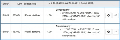 Vyhledáno dle VIN